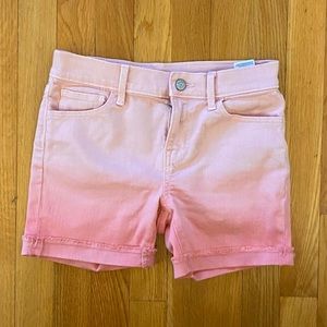 Old Navy ombré girls size 12 pink salmon cuffed jean shorts.  EUC.